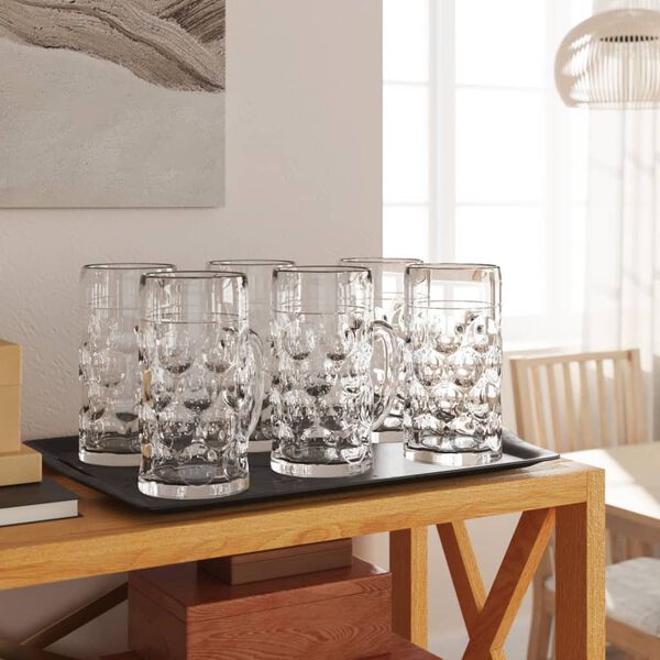 vidaXL &Oslash;lkrus med h&aring;ndtak glass 6 stk 500 ml