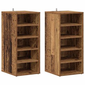 vidaXL Skoskap 2 stk gammelt tre 32x35x70 cm konstruert tre