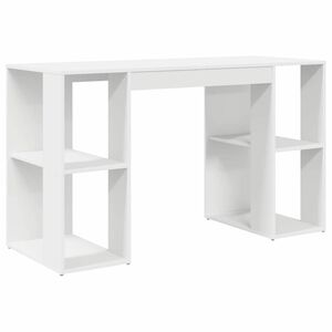 vidaXL Skrivebord Hvit Konstruert tre 130 x 50,5 x 75 cm