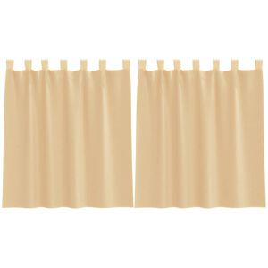 vidaXL Voilegardiner med hemper 2 stk sand 140x140 cm