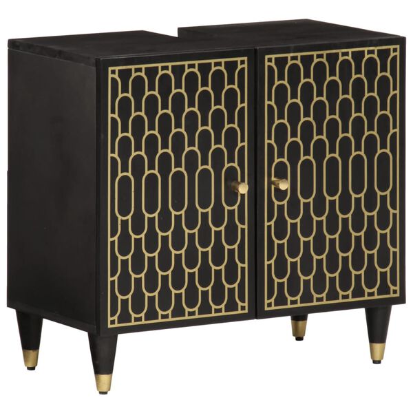 vidaXL Baderomsskapsett 2 deler heltre mango