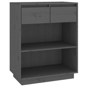 vidaXL Konsollskap gr&aring; 60x34x75 cm heltre furu