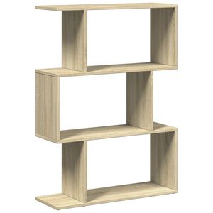 vidaXL Romdeler bokhylle 3 lag sonoma eik 70x24x97 cm konstruert tre