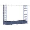 vidaXL Hevet Bed med Trellis og Tak Gr&aring; 203 x 40 x 123 cm PP