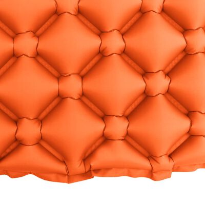 vidaXL Oppblåsbar luftmadrass med pute 58x190 cm oransje