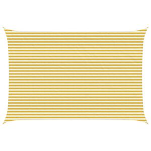 vidaXL Solseil 4 x 5 m HDPE Rektangul&aelig;r Gul og hvit