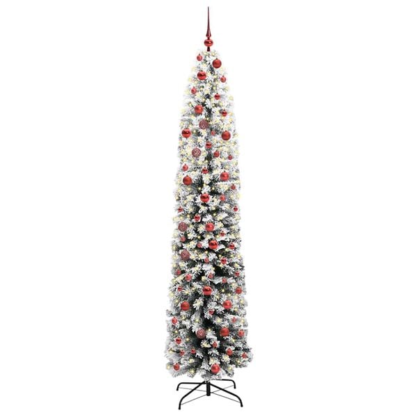 vidaXL Kunstig juletre med 300 LED grønn 210 cm PVC og stål og plast