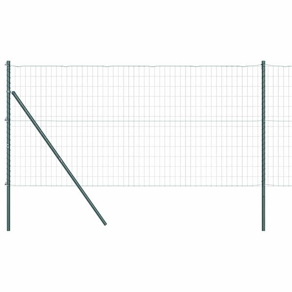 vidaXL Gjerde med stolpe gr&oslash;nn 1,2 x 25 m St&aring;l og PVC