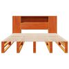 vidaXL Seng med bokhylle uten madrass voksbrun 135x190 cm heltre