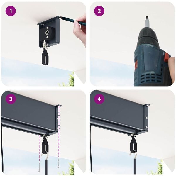 vidaXL Rullegardin Stripete Antrasitt 200 x 250 cm Stoff og Aluminium