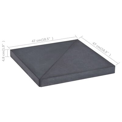 vidaXL Vektplate for parasoll svart granitt firkantet 15 kg