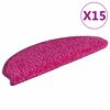vidaXL Trappematter 15 stk 65x21x4 cm rosa halvrund store
