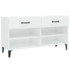 vidaXL Skoskap h&oslash;yglans hvit 102x35x55 cm konstruert tre