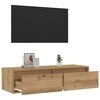 vidaXL TV-benk med LED-lys artisan eik 100X35,5x25 cm