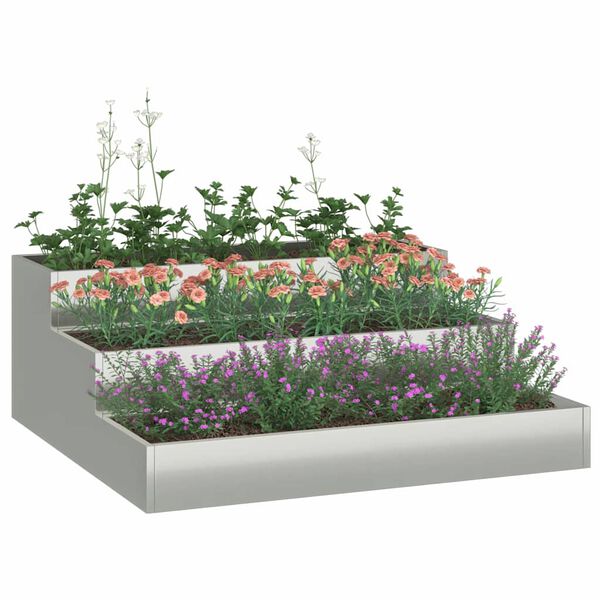 vidaXL Hageblomsterpotte s&oslash;lv 90 x 90 x 35 cm Galvanisert St&aring;l