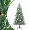 vidaXL Kunstig Julesekk Sn&oslash; Flocket med LED Lys Gr&oslash;nn og hvit 210 cm