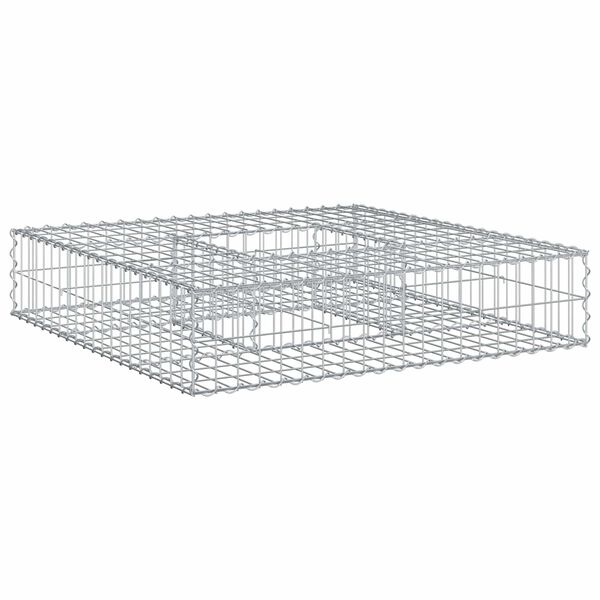 vidaXL Gabion hevet seng s&oslash;lv 100 x 100 x 20 cm Galvanisert St&aring;l