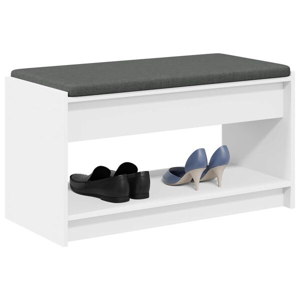 vidaXL Gangbenk Hvit 83 x 38 x 45 cm Konstruert treverk og stoff