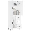 vidaXL Highboard hvit 69,5x34x180 cm konstruert tre