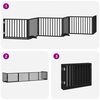 vidaXL Hundeport sammenleggbar 6 paneler svart 480 cm poppeltre