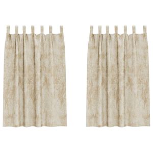 vidaXL Fl&oslash;yel Gardiner 2 stk. Krem 175 x 140 cm Fl&oslash;yel