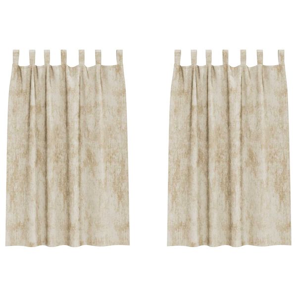 vidaXL Fl&oslash;yel Gardiner med gardiner 2 pcs Krem 175 x 140 cm Fl&oslash;yel