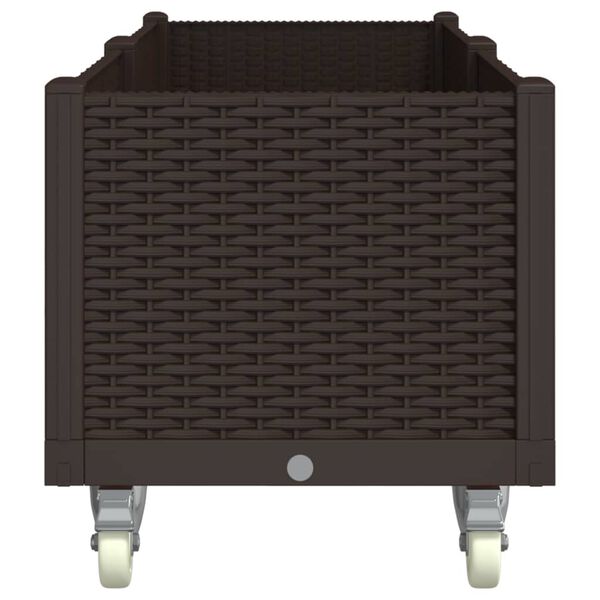 vidaXL Plantekasse med hjul brun 160x50x54 cm PP