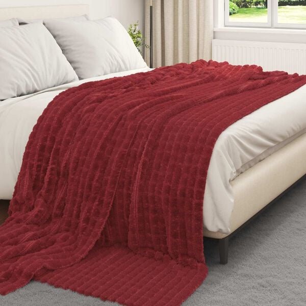 vidaXL Kastteppe Bordeaux R&oslash;d 270 x 240 cm Fleece