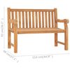 vidaXL Hagebenk 114 cm heltre teak