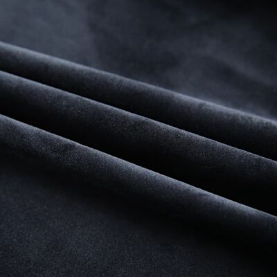 vidaXL Lystette gardiner med kroker 2 stk fløyel svart 140x175 cm