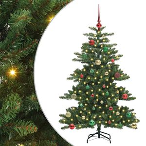 vidaXL Kunstig sammensatt juletre med 150 LED gr&oslash;nn 150 cm PVC og st&aring;l