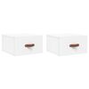 vidaXL Veggmonterte nattbord 2 stk hvit 35x35x20 cm