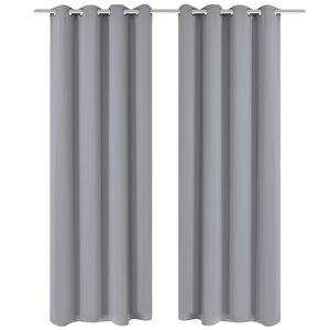 vidaXL Lystette gardiner 2 stk med metallmaljer 135x175 cm gr&aring;