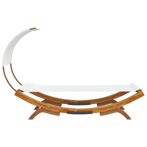 vidaXL Loungeseng med baldakin 100x200x126 cm b&oslash;yd heltre kremhvit