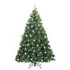 vidaXL Kunstig juletre med 300 LED med stativ gr&oslash;nn 210 cm PE og PVC