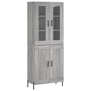 vidaXL Highboard gr&aring; sonoma 69,5x34x180 cm konstruert tre