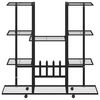 vidaXL Blomsterstativ med hjul 94,5x24,5x91,5 cm svart jern