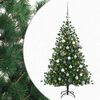 vidaXL Kunstig juletre med julekuler 120 cm 150 LED-lys Varmhvit