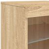 vidaXL Skjenk med LED-lys sonoma eik 123x37x67 cm
