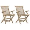 vidaXL Klappstoler 2 stk gr&aring; 56x61x89 cm heltre teak