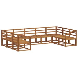 vidaXL Utend&oslash;rs sofa-sett 9 pcs Naturlig Solid akasietre