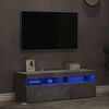 vidaXL TV-benker med LED-lys 2 stk betonggr&aring; 60x35x40 cm