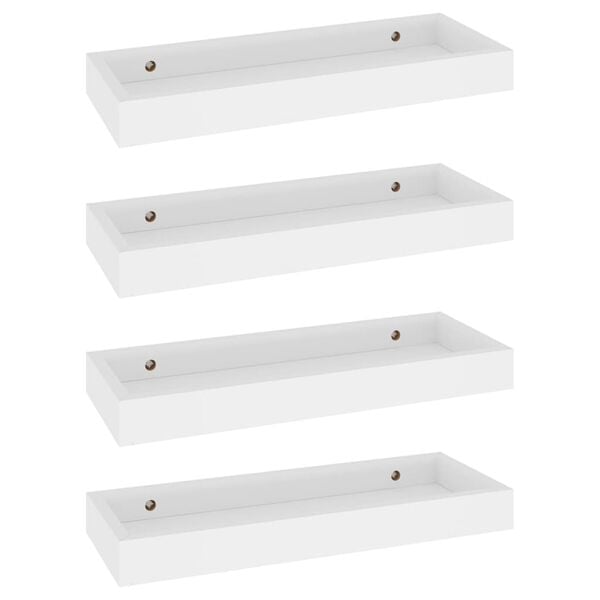vidaXL Loggia-vegghyller 4 stk hvit 40x15x4 cm MDF