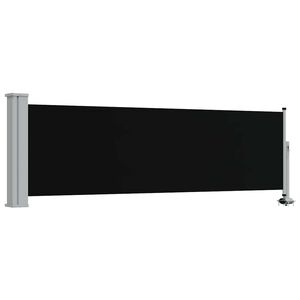 vidaXL Uttrekkbar sidemarkise 80x300 cm svart