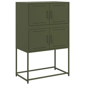 vidaXL Skjenk olivengr&oslash;nn 68,5x38,5x107 cm st&aring;l