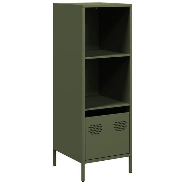 vidaXL Highboard olivengrønn 35x39x103,5 cm stål