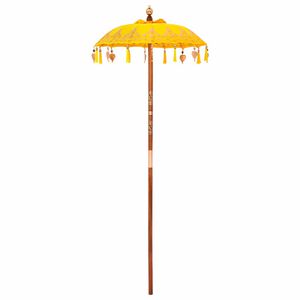 vidaXL Balinesisk Parasol Gul 125 x 125 x 260 cm