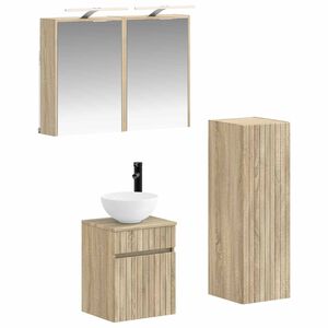 vidaXL Baderomsinnredningssett 4 pcs Sonoma eik