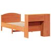 vidaXL Seng med bokhylle uten madrass voksbrun 75x190 cm heltre furu