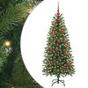 vidaXL Kunstig juletre med 150 LED med stativ gr&oslash;nn 150 cm PE og PVC